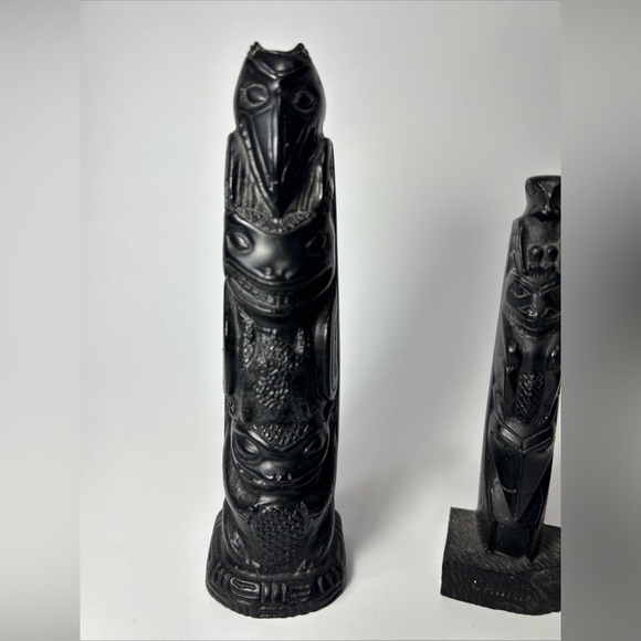 Boma Canada Totem Raven Desk Curio Souvenir Black Native 7” Vintage - Picture 1 of 9
